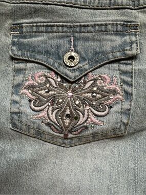 NWT Light Wash Embroidered Stretch Fit Angels Jeans Juniors Size 5